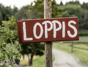 Loppisskylta - klassisk röd skylt